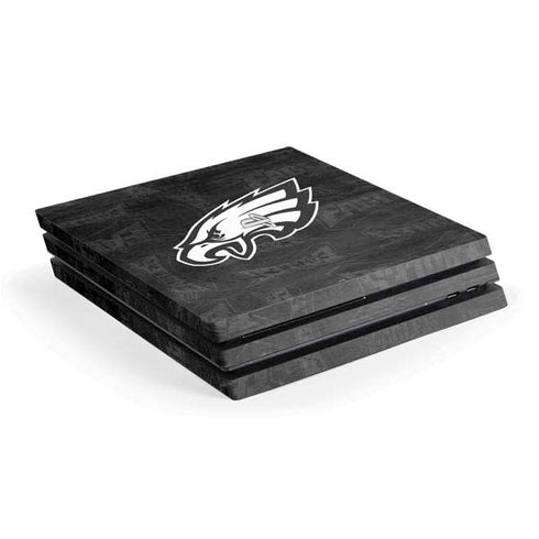 NFL Philadelphia Eagles Black & White PS4 Pro Console Skin